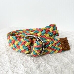 Limited Jeans Multicolor Woven Belt D Ring Adjustable 29” Size Small